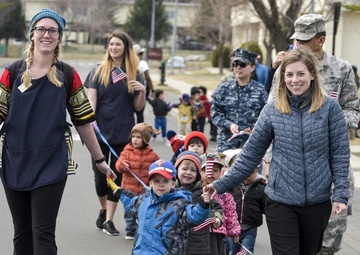 Toddlers walk the line