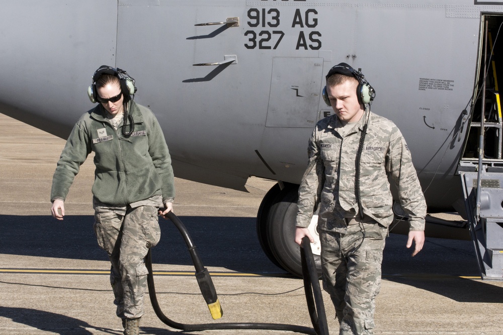 913 AG flies final C-130H Model mission