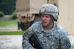 1053rd Trans. Co. reacts to incoming fire during annual training