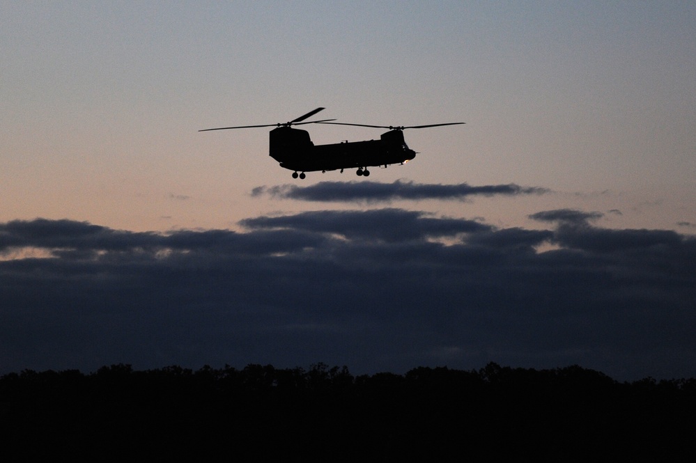 Sling-Loading Chinooks at Fort McCoy