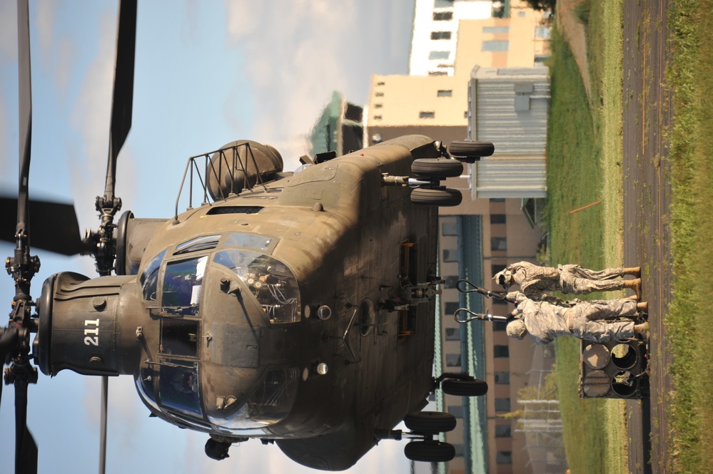 Sling-Loading Chinooks at Fort McCoy