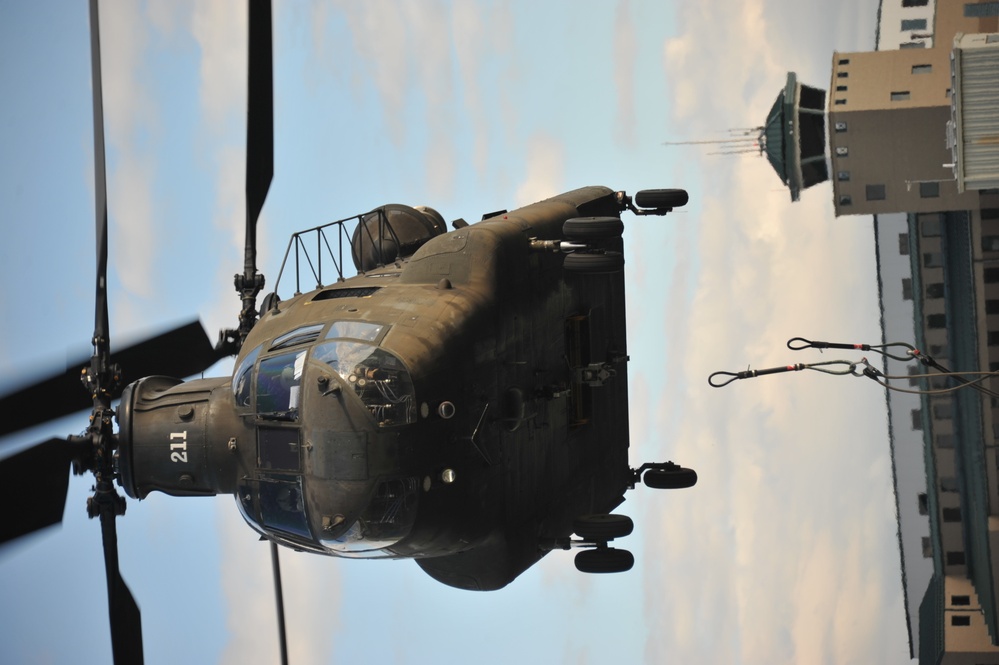 Sling-Loading Chinooks at Fort McCoy