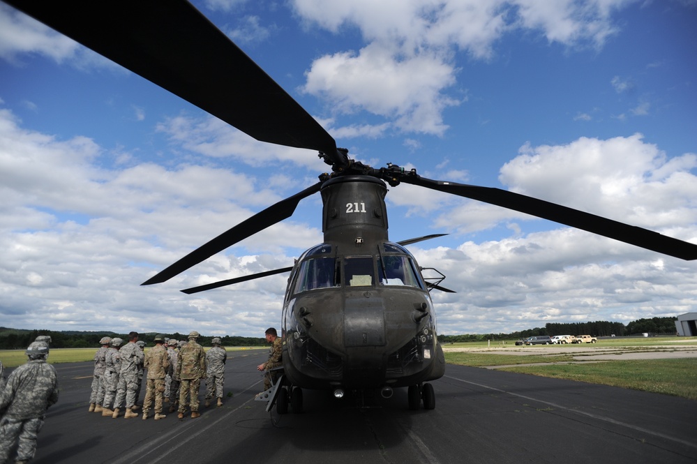 Sling-Loading Chinooks at Fort McCoy