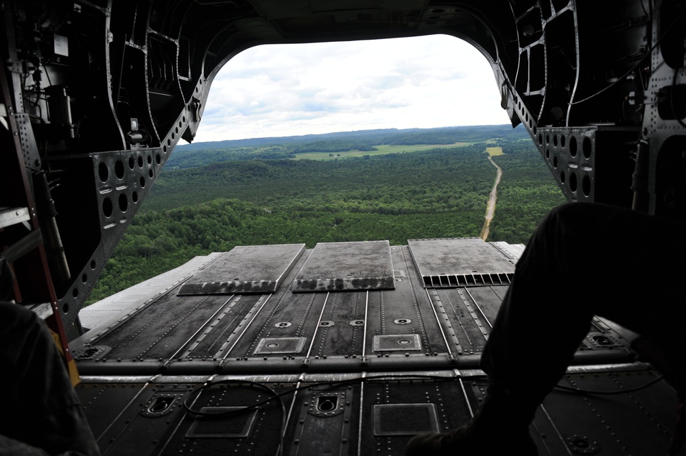 Sling-Loading Chinooks at Fort McCoy