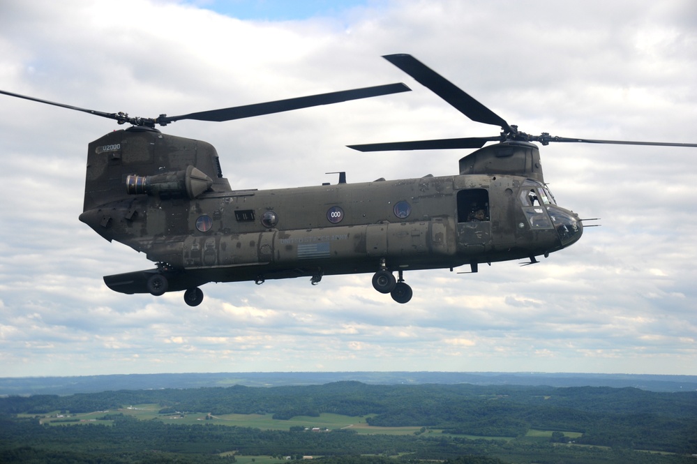 Sling-Loading Chinooks at Fort McCoy