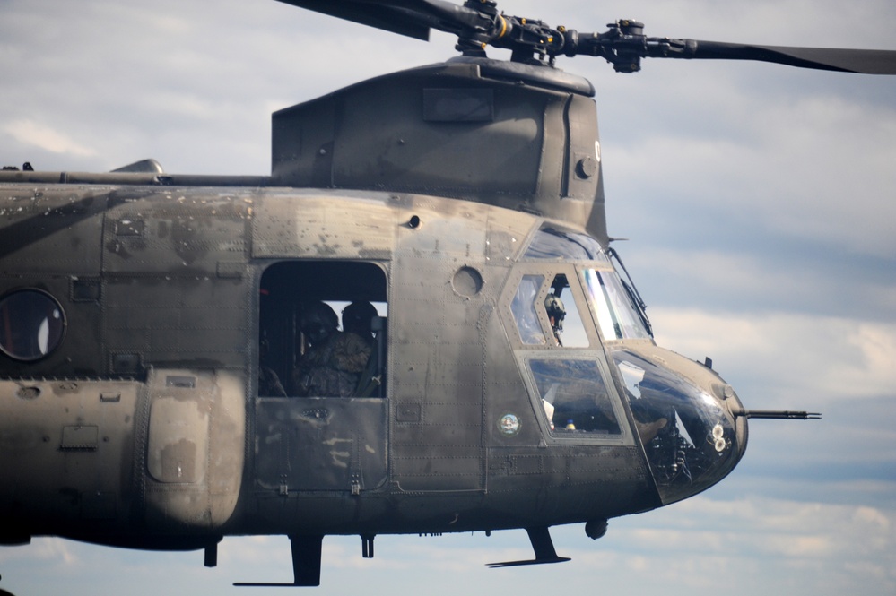 Sling-Loading Chinooks at Fort McCoy