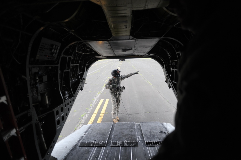 Sling-Loading Chinooks at Fort McCoy