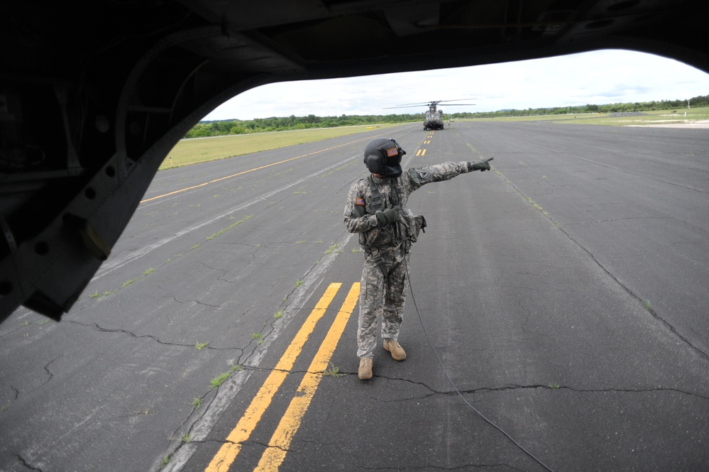 Sling-Loading Chinooks at Fort McCoy