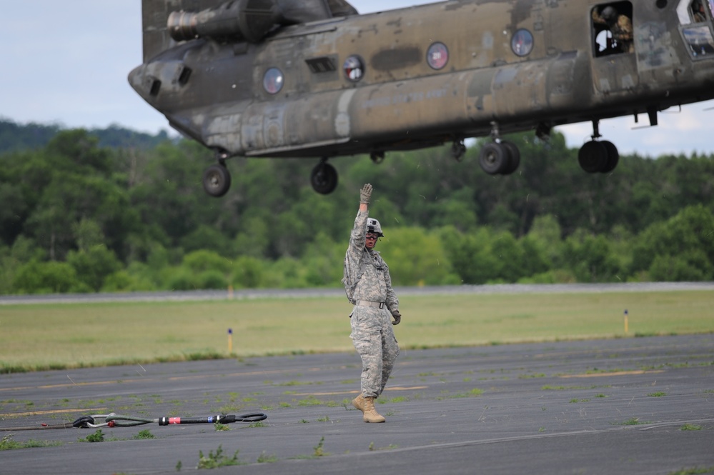 Sling-Loading Chinooks at Fort McCoy