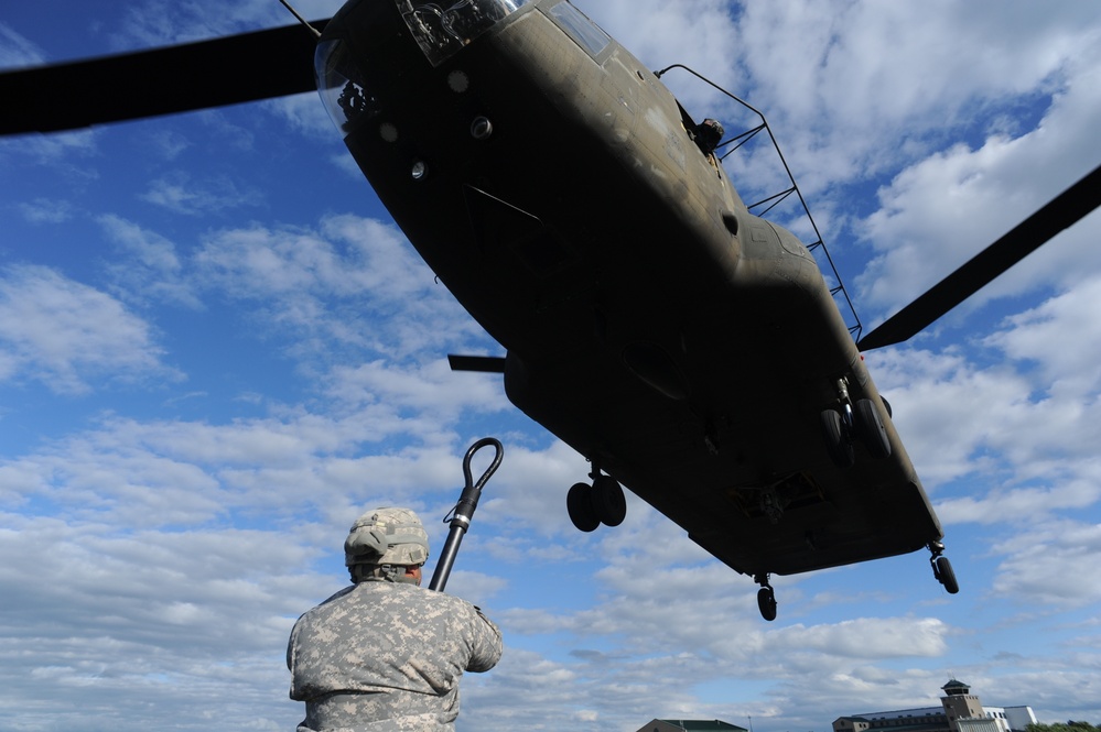 Sling-Loading Chinooks at Fort McCoy