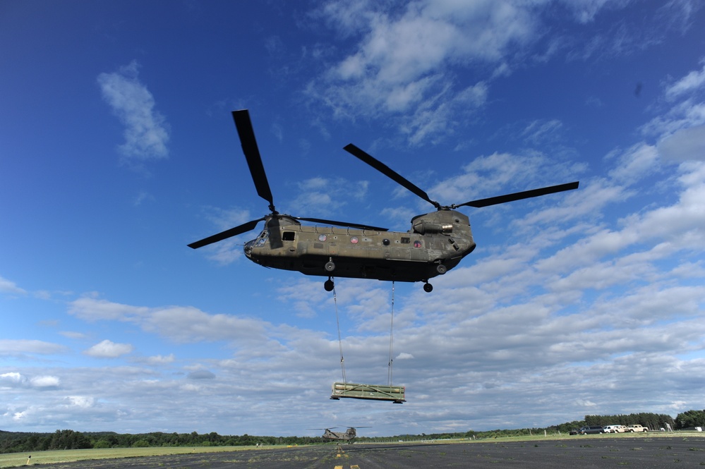 Sling-Loading Chinooks at Fort McCoy