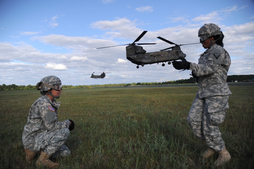 Sling-Loading Chinooks at Fort McCoy