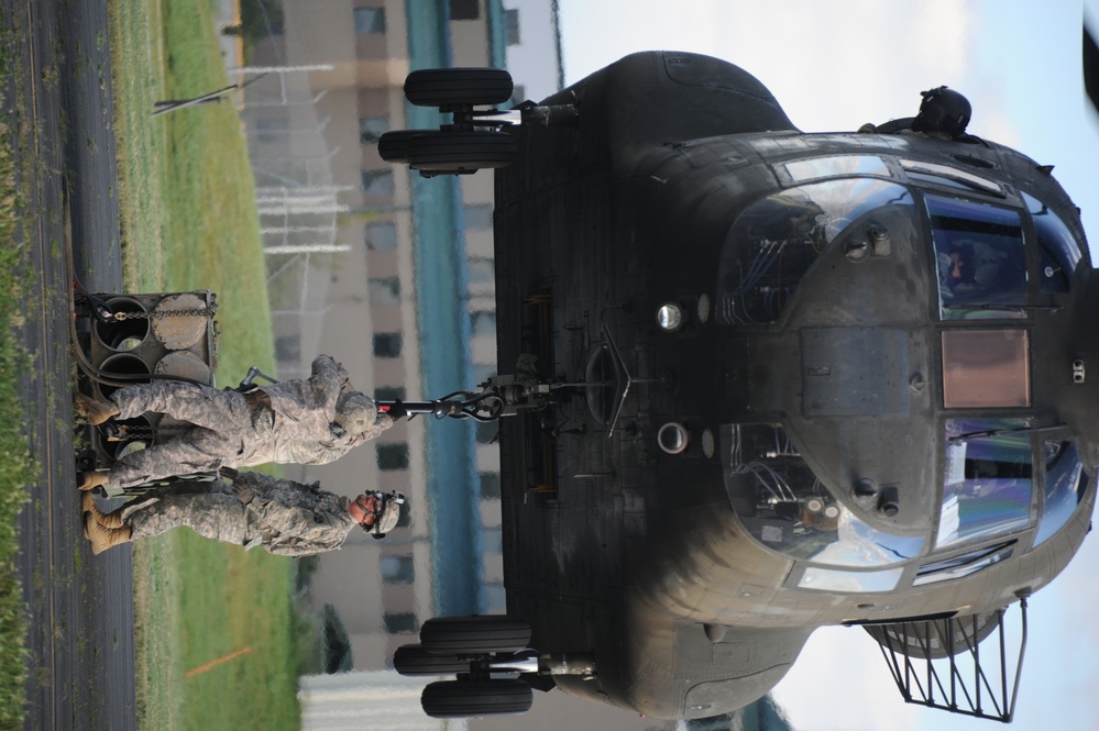 Sling-Loading Chinooks at Fort McCoy