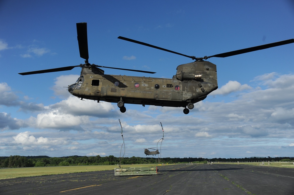 Sling-Loading Chinooks at Fort McCoy