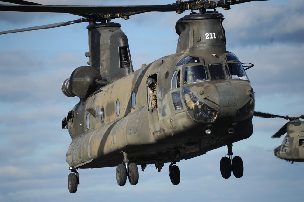 Sling-Loading Chinooks at Fort McCoy