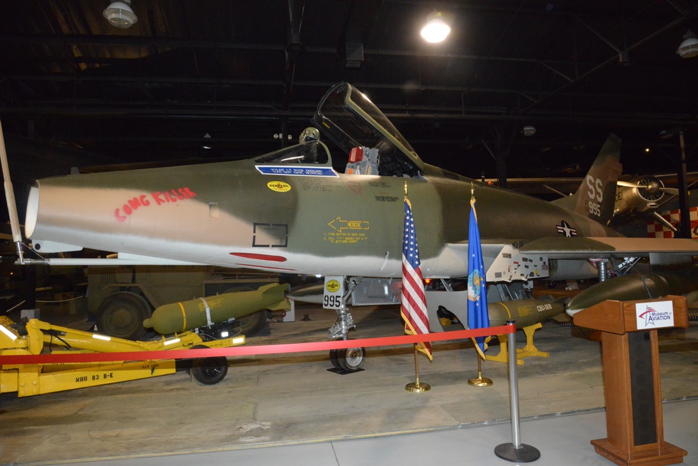 F-100D is the last aircraft to be placed into Hangar One, which marks a significant milestone for the museum.