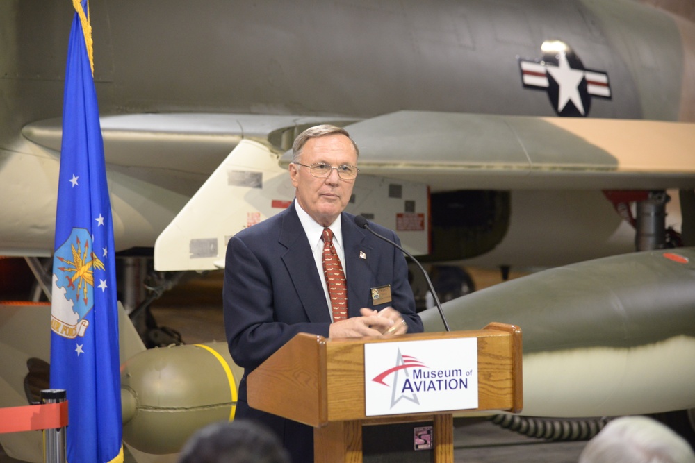 F-100D is the last aircraft to be placed into Hangar One, which marks a significant milestone for the museum.
