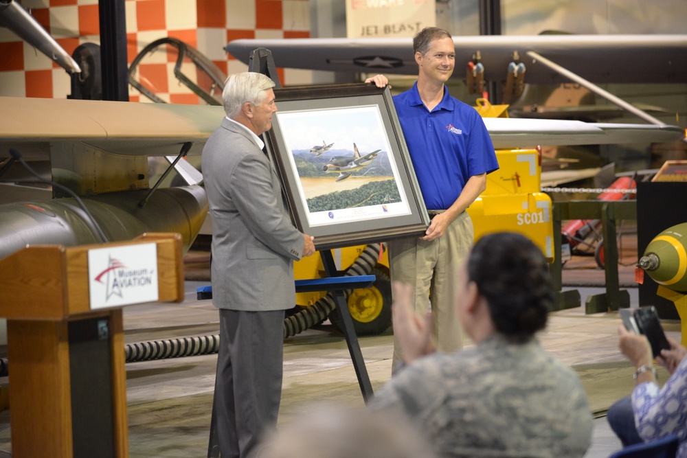 F-100D is the last aircraft to be placed into Hangar One, which marks a significant milestone for the museum.