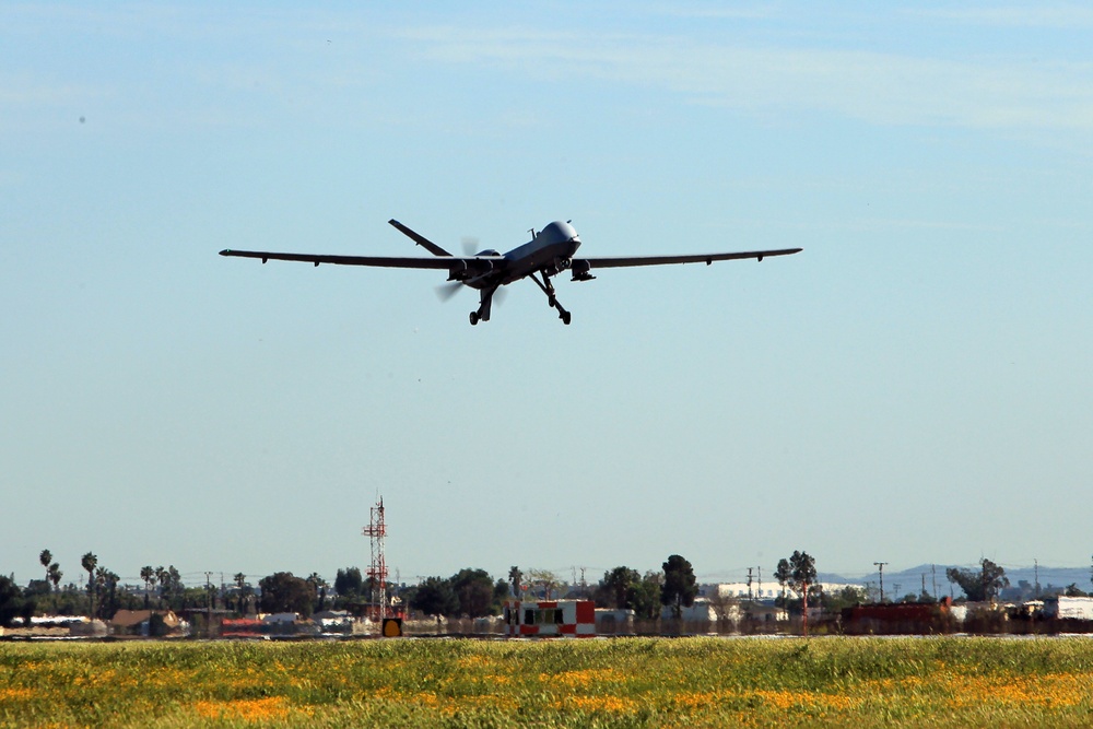 MQ-9 makes first touch and go at March ARB