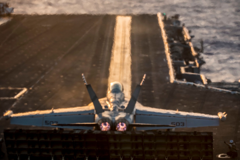 GHWB is the flagship of Carrier Strike Group (CSG) 2, which is comprised of the staff of CSG-2, GHWB, the nine squadrons and staff of Carrier Air Wing (CVW) 8, Destroyer Squadron (DESRON) 22 staff and guided-missile destroyers USS Laboon (DDG 58) and USS