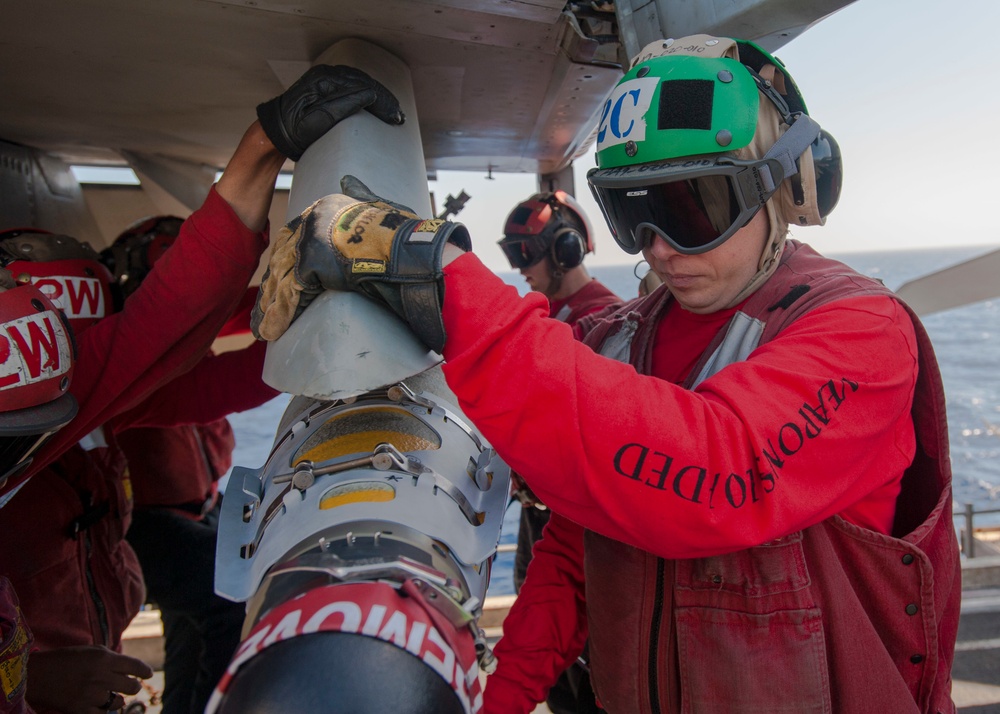 GHWB is the flagship of Carrier Strike Group (CSG) 2, which is comprised of the staff of CSG-2; GHWB; the nine squadrons and staff of Carrier Air Wing (CVW) 8; Destroyer Squadron (DESRON) 22 staff and guided-missile destroyers USS Laboon (DDG 58) and US..