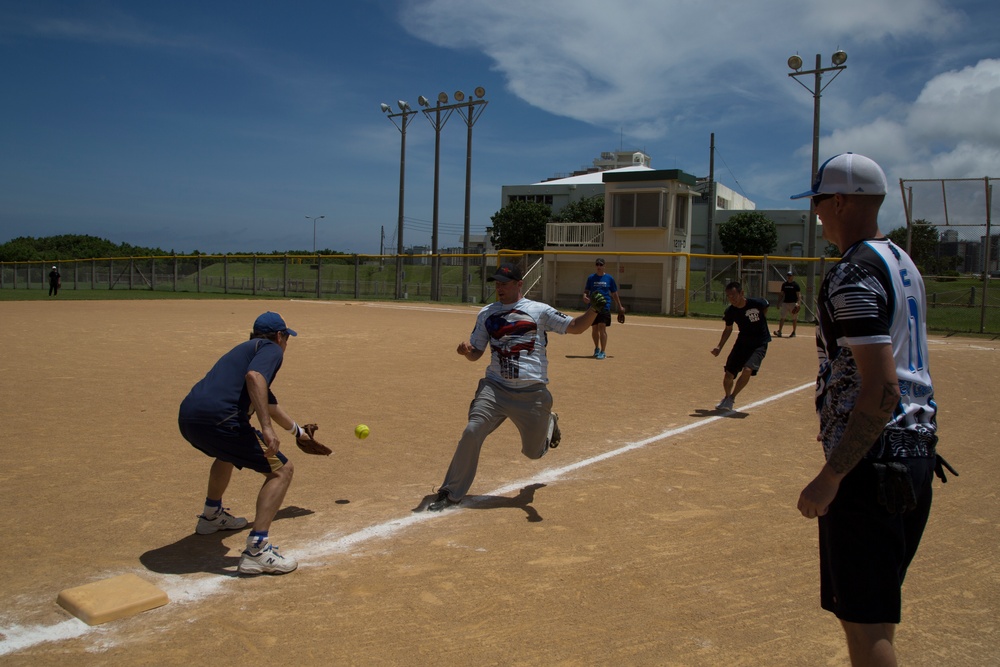 Camp Kinser hosts friendship softball game and barbecue
