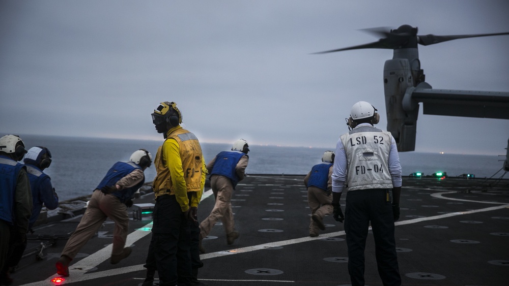 USS Pearl Harbor (LSD 52) conducts flight and boat operations during CERTEX