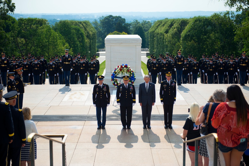 U.S. Army Senior Leaders Participate in an Army Full Honors Wreath Ceremony in Honor of the U.S. Army's 242nd Birthday