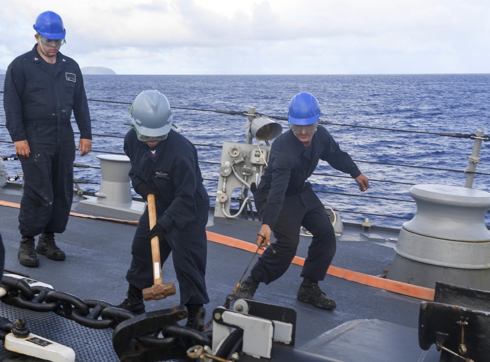 USS Wayne E. Meyer Conducts an Anchor Drop Test