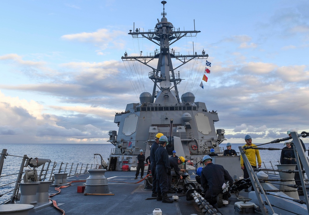 USS Wayne E. Meyer Conducts an Anchor Drop Test