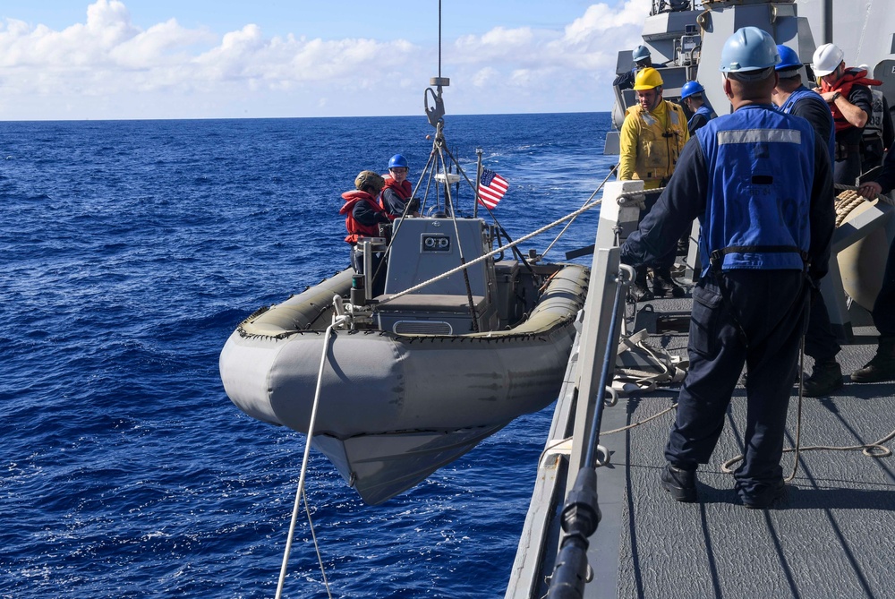 USS Wayne E. Meyer Conducts RHIB Operations