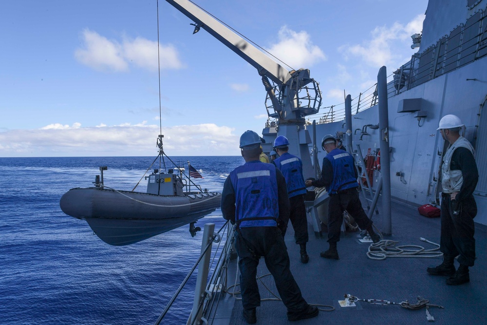 USS Wayne E. Meyer Conducts RHIB Operations