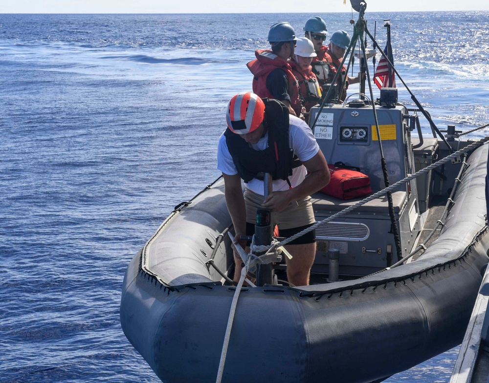 USS Wayne E. Meyer Conducts RHIB Operations