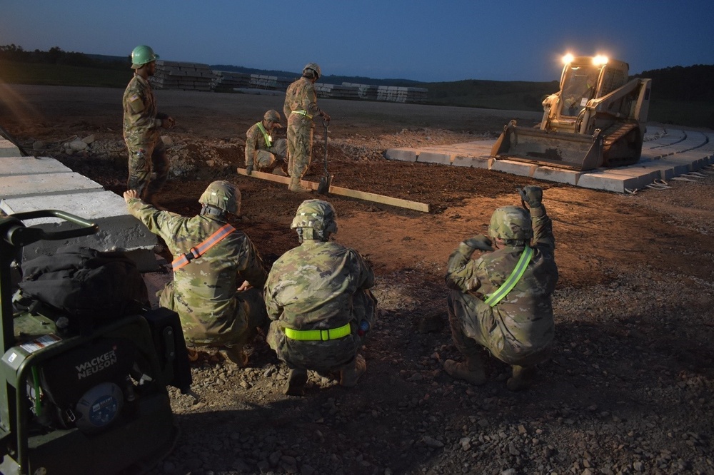 U.S. Soldiers Conduct Engineer Operations at Night