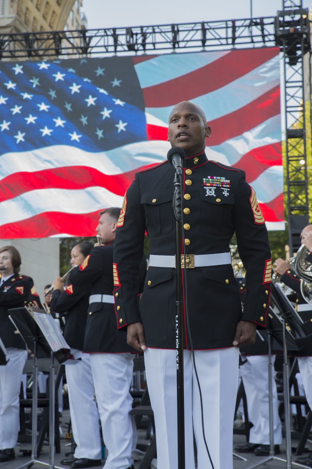 Marine Corps Band New Orleans performs at Washington Square Park