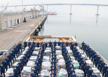 Coast Guard offloads approximately 18 tons of cocaine from Eastern Pacific interdictions in San Diego