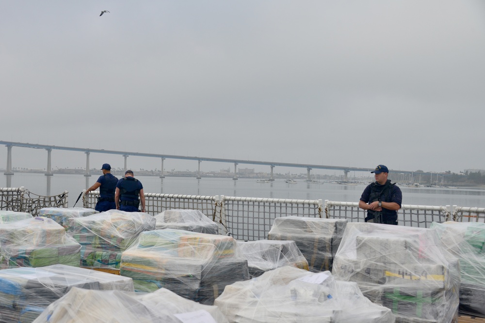 Coast Guard offloads approximately 18 tons of cocaine from Eastern Pacific interdictions in San Diego