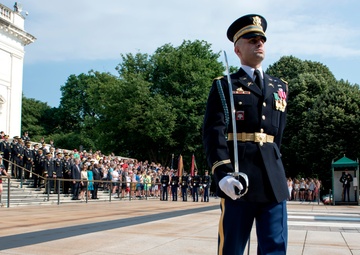 Army Leadership lays a wreath at the Tomb of the Unknown Soldier in honor of the Army's 242nd Birthday Leadership lay wreath at the Tomb of the Unknown Soldier in honor of the Army's 242nd Birthday