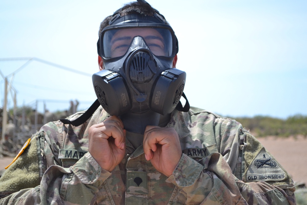 Gas mask confidence: Soldiers train in the gas chamber