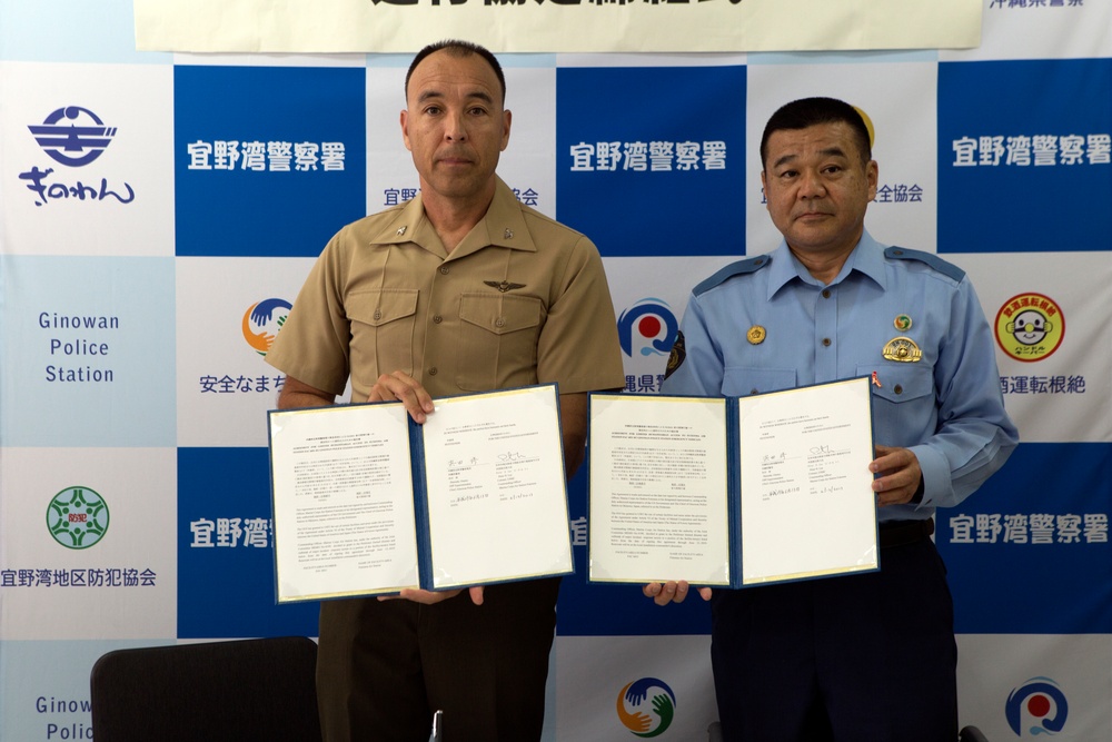 Ginowan Police Department, MCAS Futenma sign base access agreement