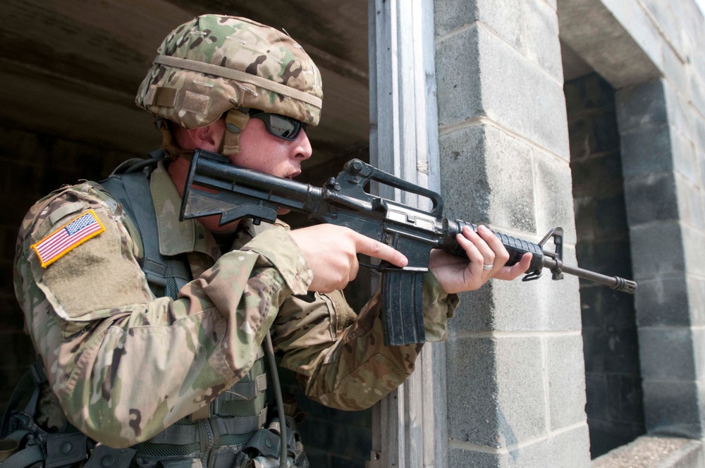 A Soldier Participates in a Tactical Exercise