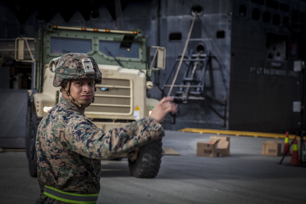 Optimizing Readiness in Norway: MRF-E Marines rotate cave equipment on USNS Lopez