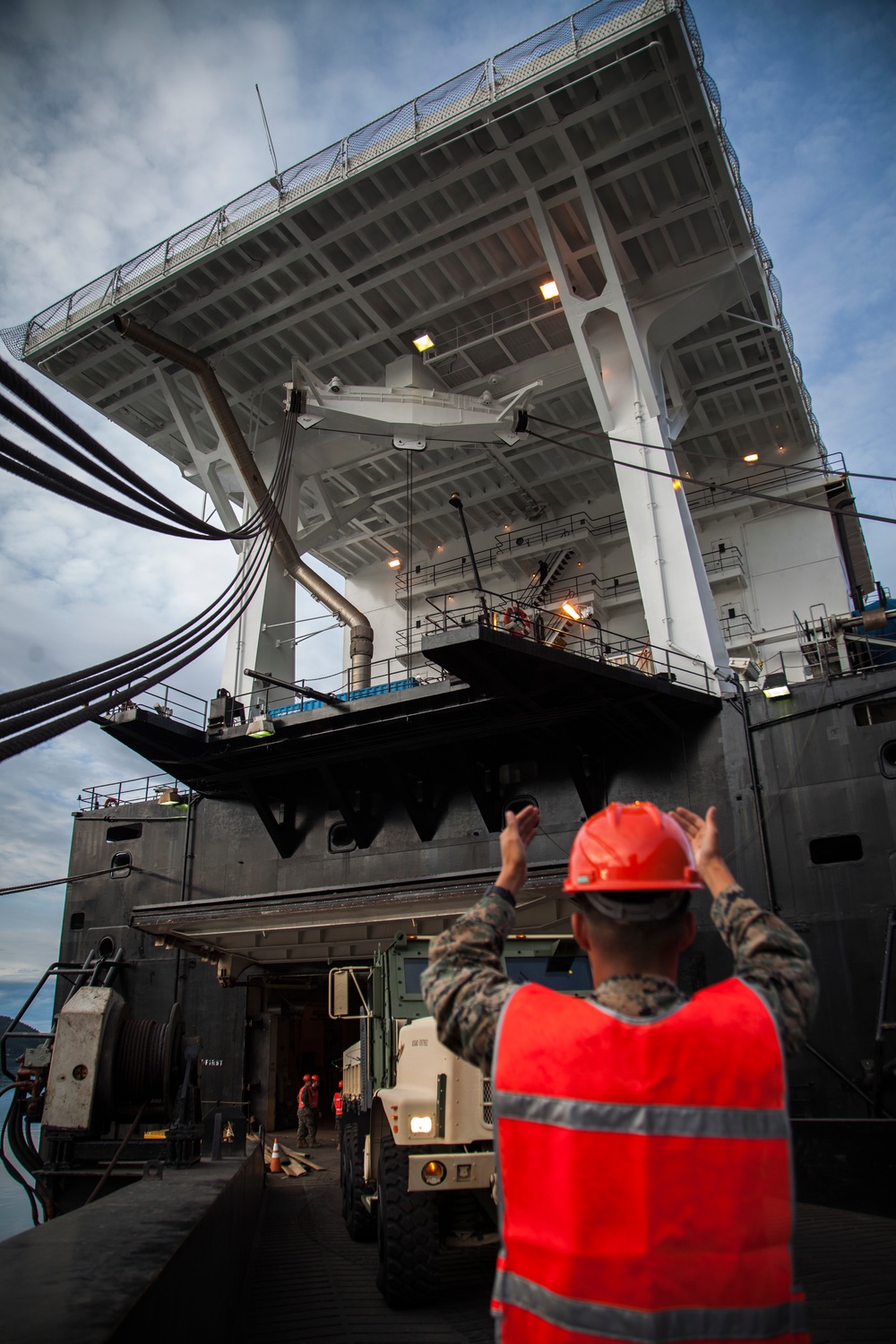 Optimizing Readiness in Norway: MRF-E Marines rotate cave equipment on USNS Lopez