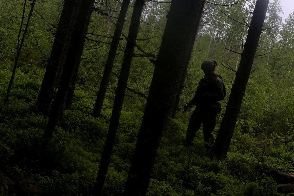 Saber Strike 17: BSRF Marines patrol during FINEX