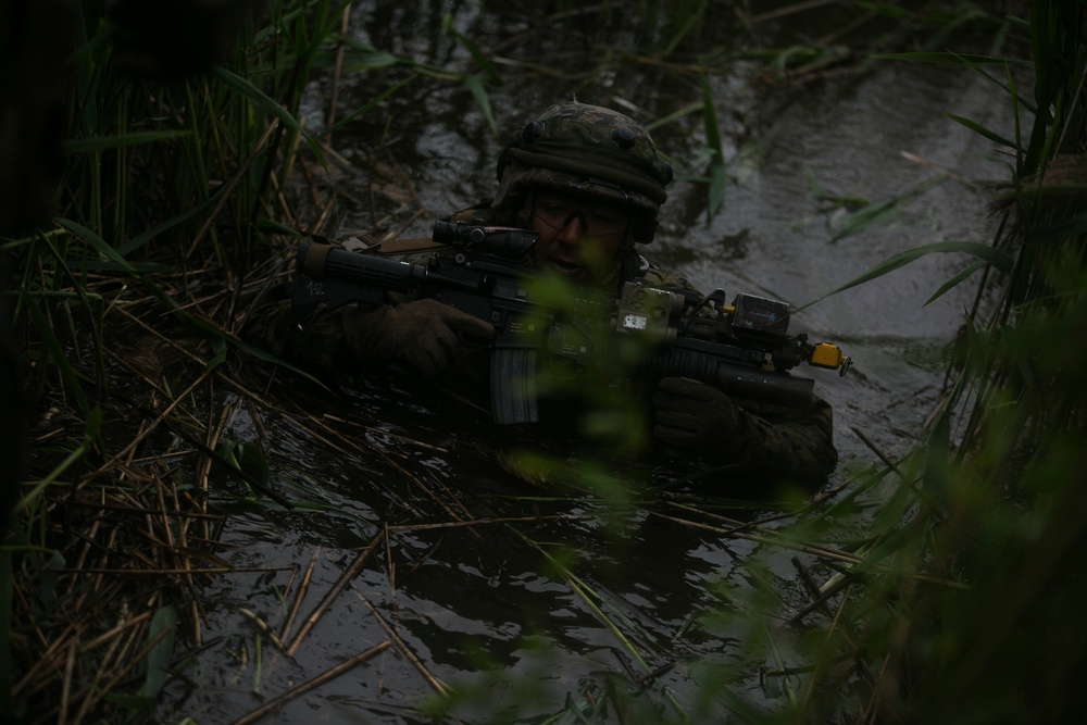 Saber Strike 17: BSRF Marines patrol during FINEX