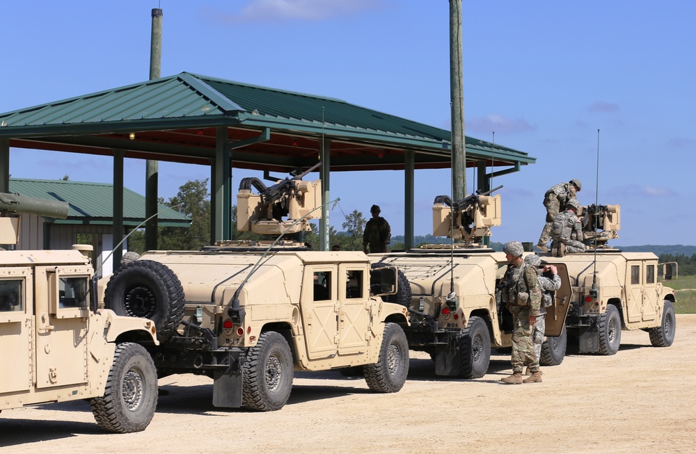 Soldiers train on gunnery tables during XCTC Exercise at Fort McCoy