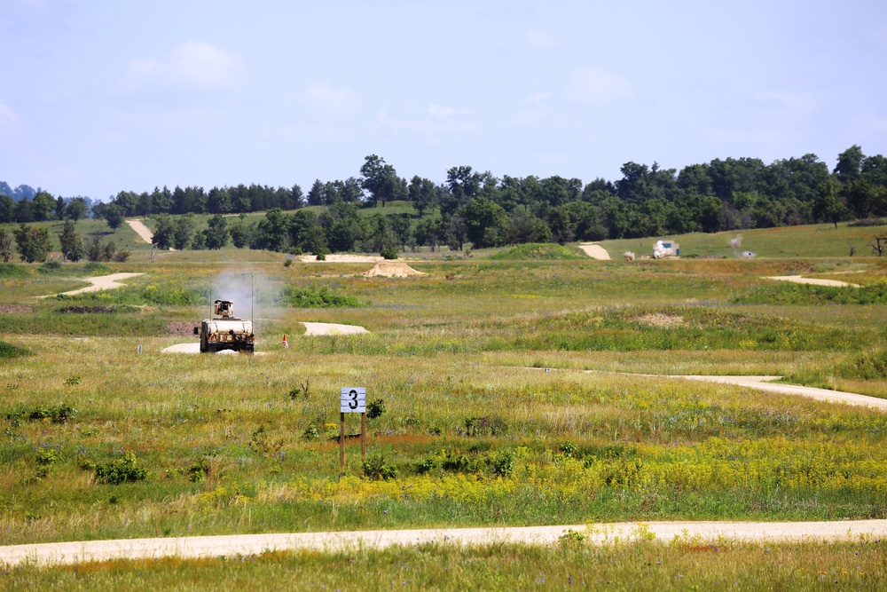 Soldiers train on gunnery tables during XCTC Exercise at Fort McCoy