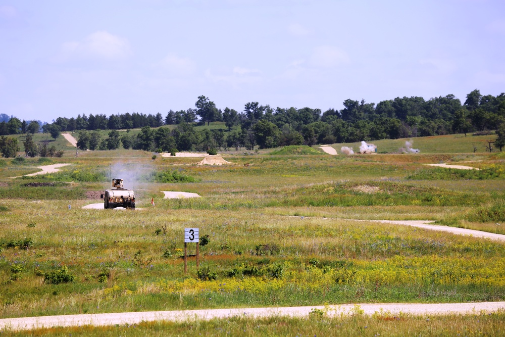 Soldiers train on gunnery tables during XCTC Exercise at Fort McCoy