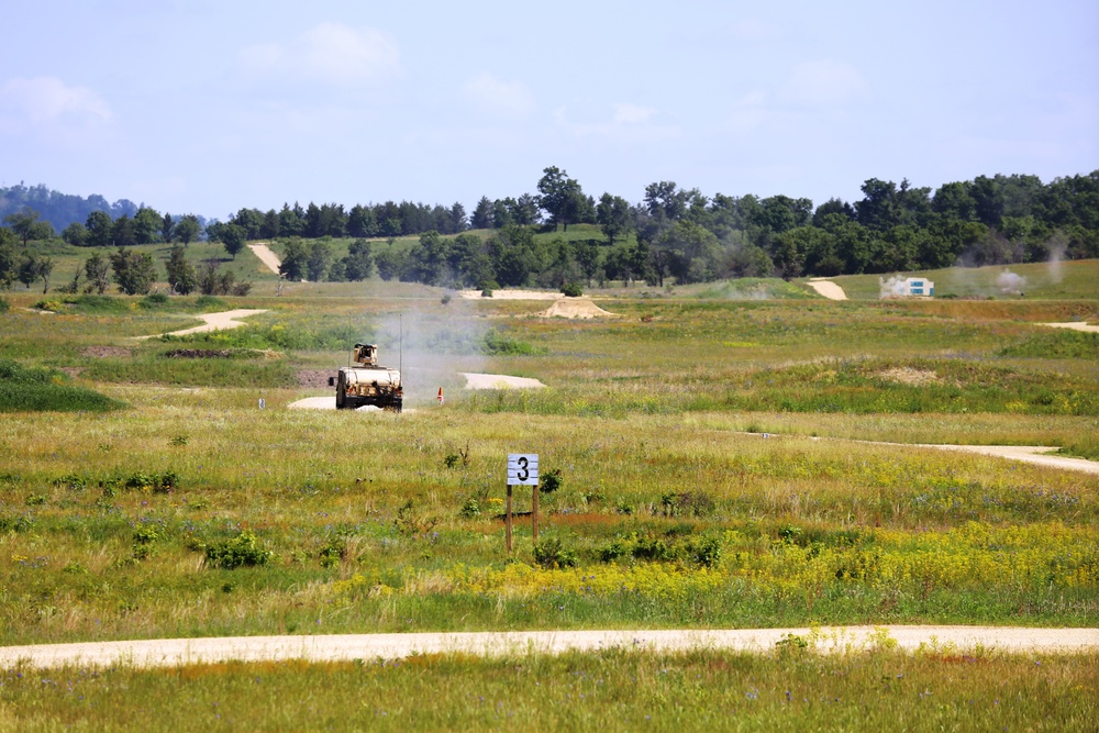 Soldiers train on gunnery tables during XCTC Exercise at Fort McCoy