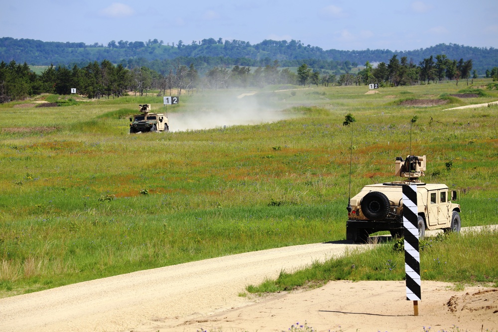 Soldiers train on gunnery tables during XCTC Exercise at Fort McCoy